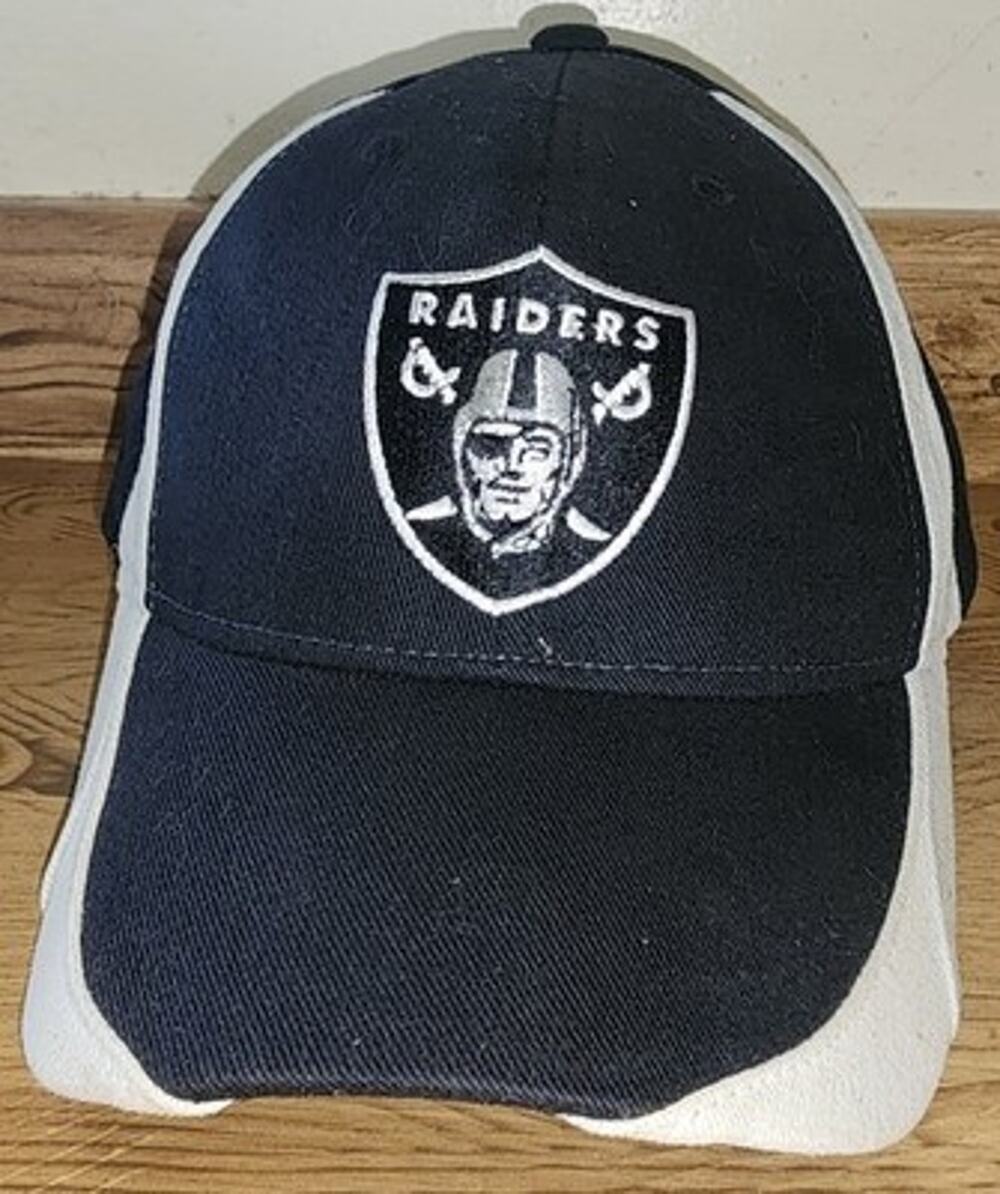Raiders NFL Licensed Baseball Cap Hat Men's Adjustable Black White Stripes